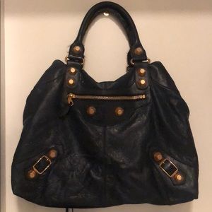 Balenciaga Navy Tote Handbag